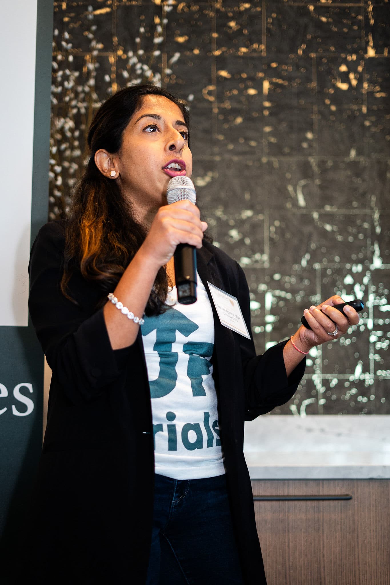 Startup founder pitching to investors