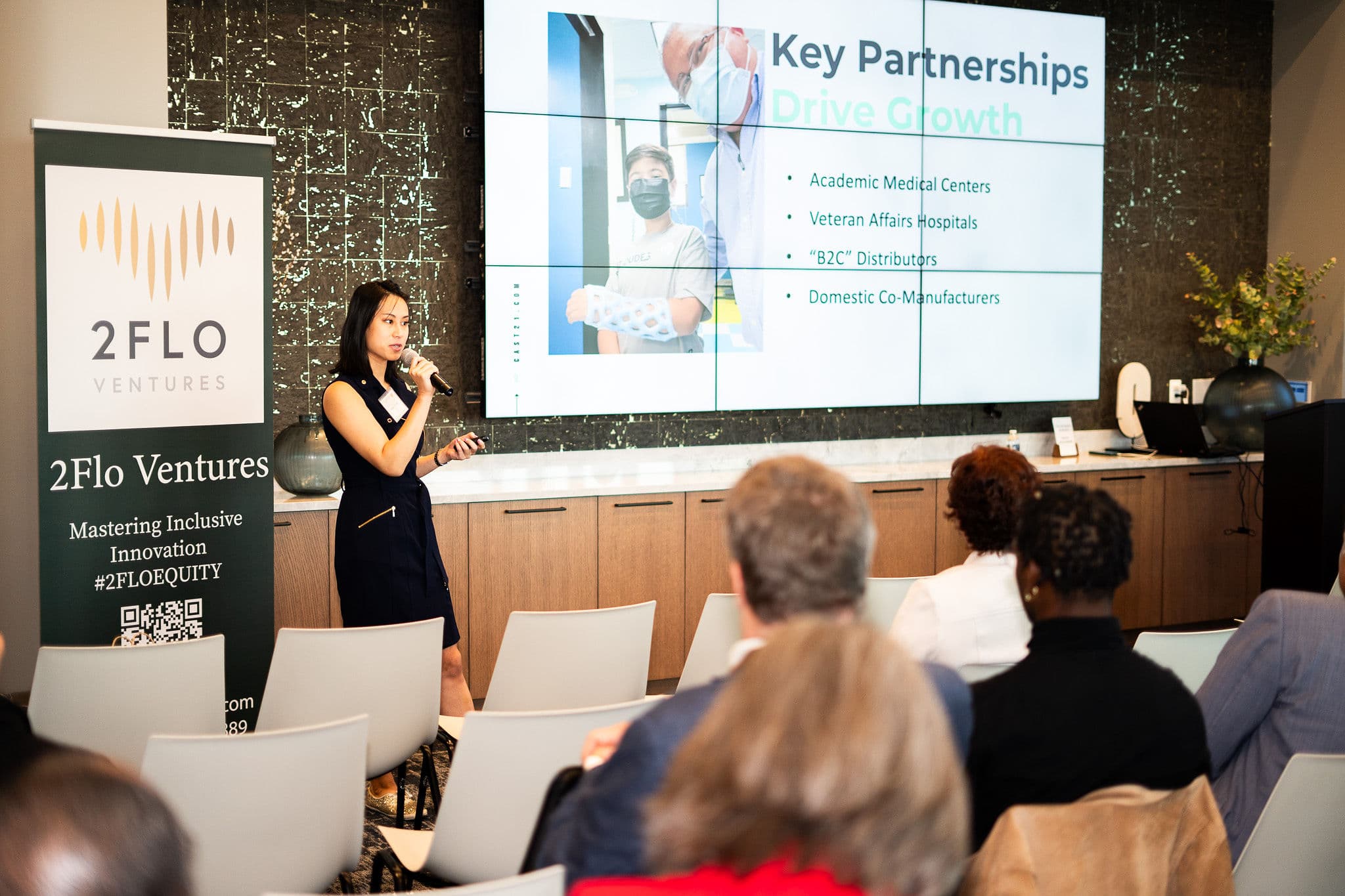 Founder pitching at pitch competition